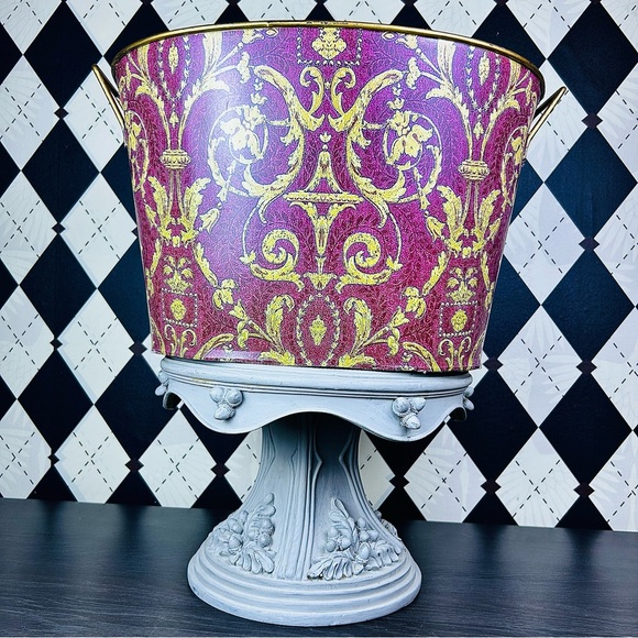 Matte Grey Ceramic Pedestal Plinth and Cake Stand French Country European 11” - Picture 12 of 12